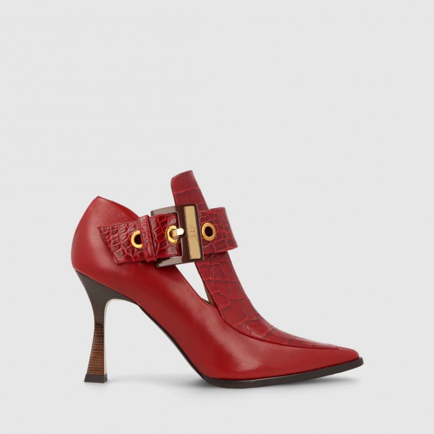 Zapatos Botines Botines il tondaoo Botines rojo estampado de animales estilo extravagante 